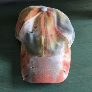 Distressed Tie-Dyed Baseball Hat